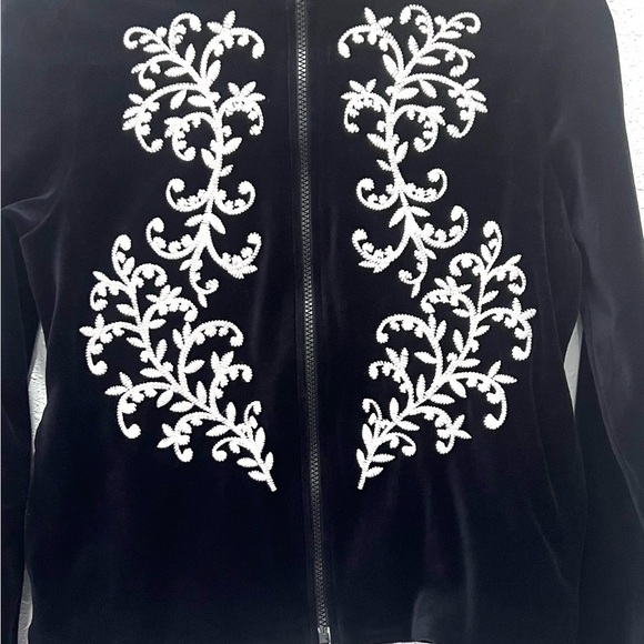 Boston Proper Black and White Embroidered Blazer S - Picture 3 of 8